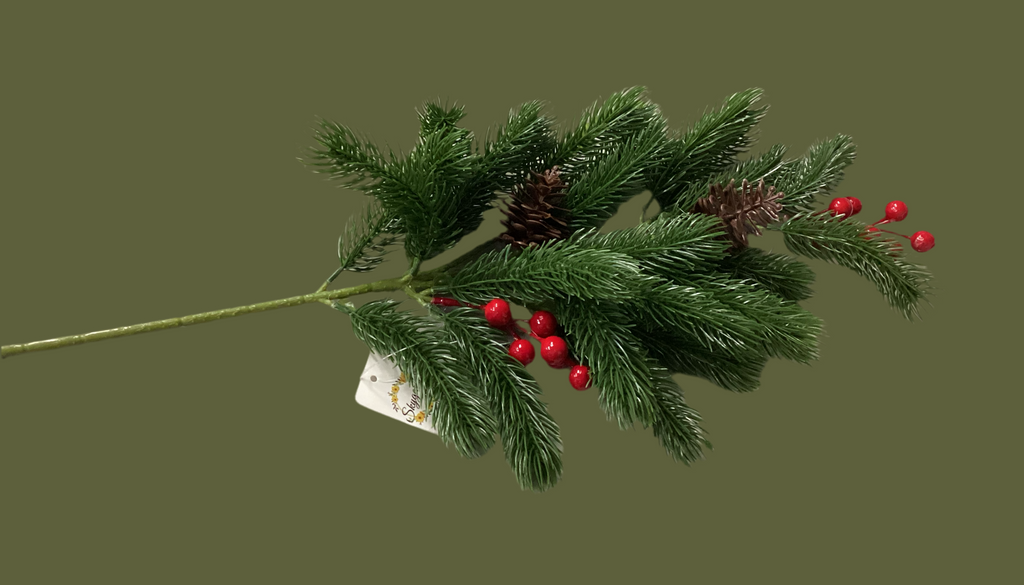 RED BERRIES & DOUGLAS FIR CHRISTMAS GREENERY