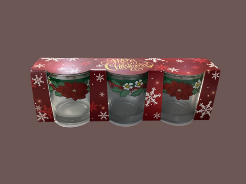 CHRISTMAS ROCKS GLASS SET (3PC)