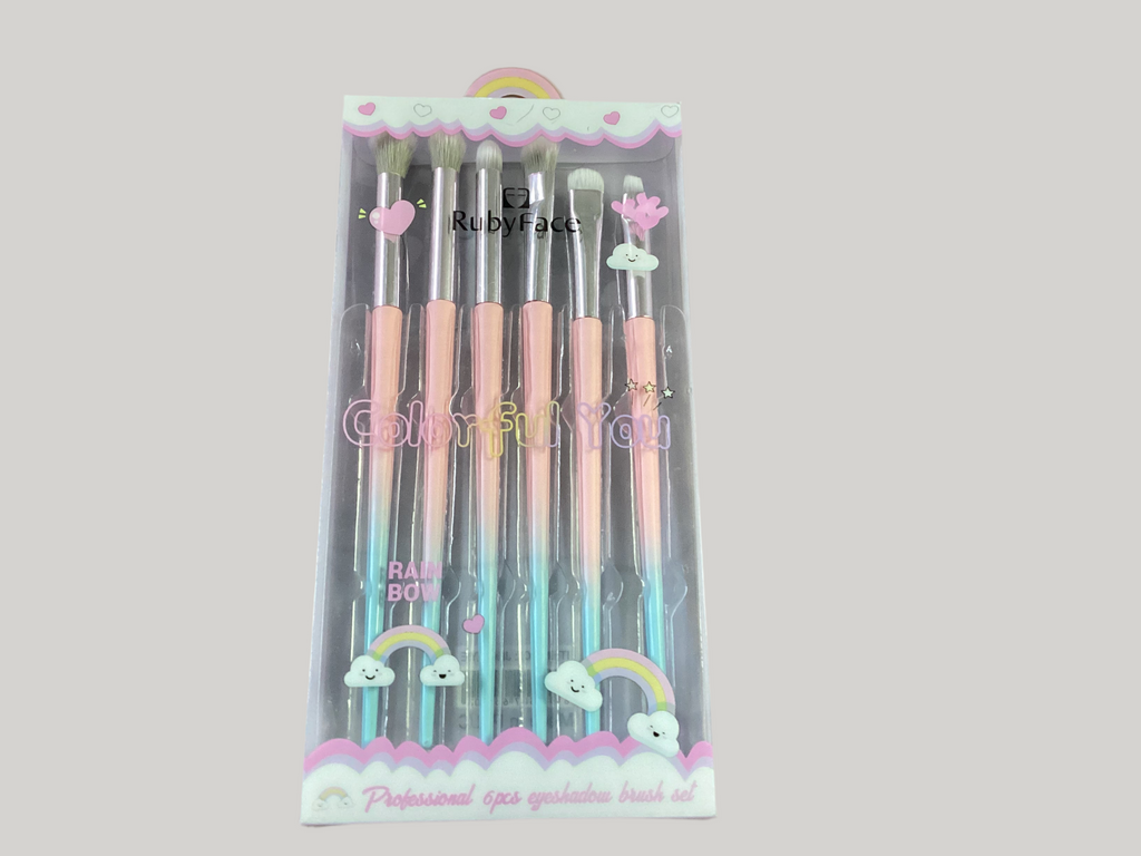 MAKE UP BRUSH SET(RUBY FACE) (6PC SET)