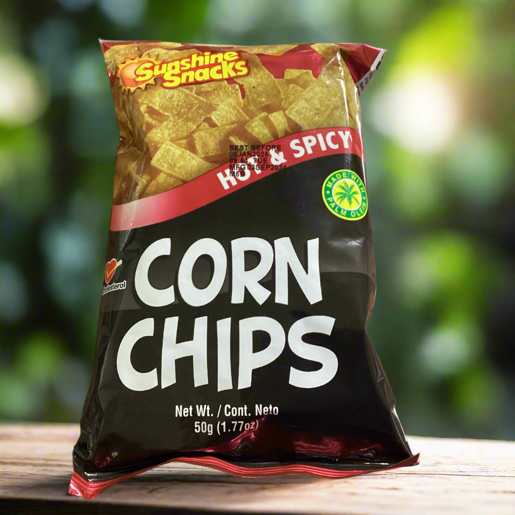 SUNSHINE SNACKS CORN CHIPS (HOT & SPICY)