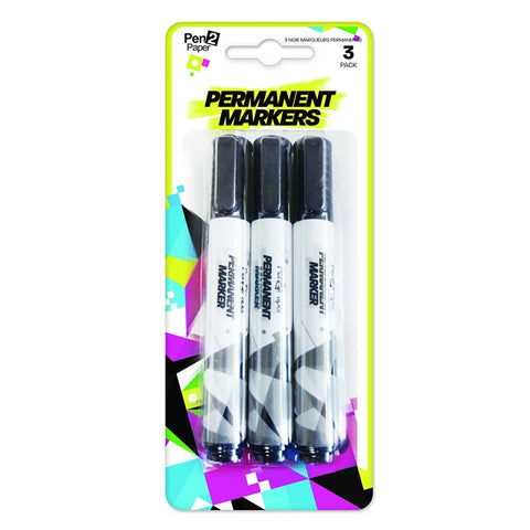 PERMANENT MARKER (BLACK) 3PK