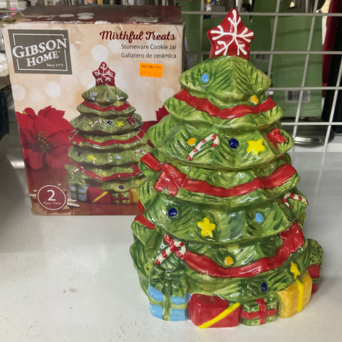 GIBSON MIRTHFUL TREATS CHRISTMAS TREE COOKIE JAR