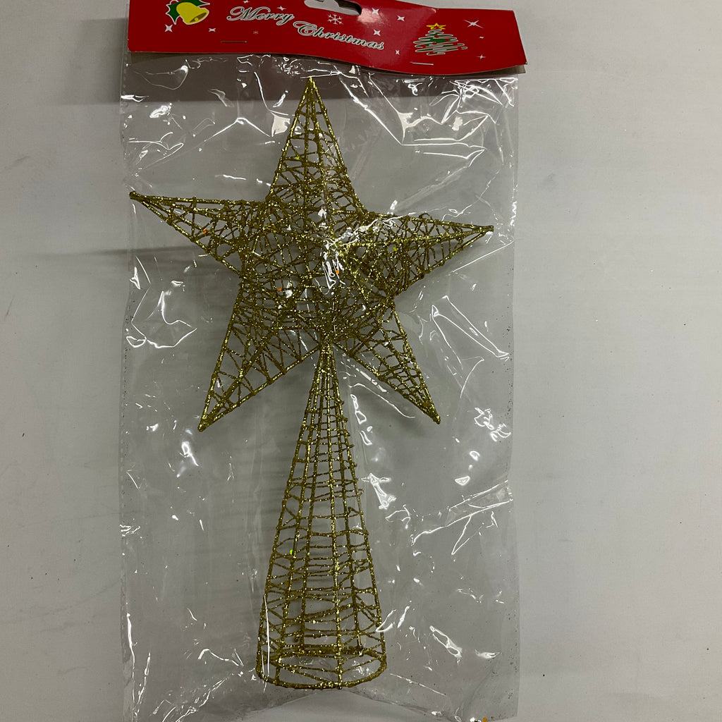 CHRISTMAS GOLD STAR TREE TOPPER