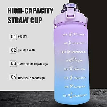 MOTIVATIONAL 2000ML WATER BOTTLE