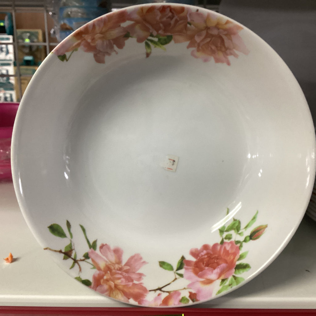 MELAMINE WHITE FLORAL BOWL