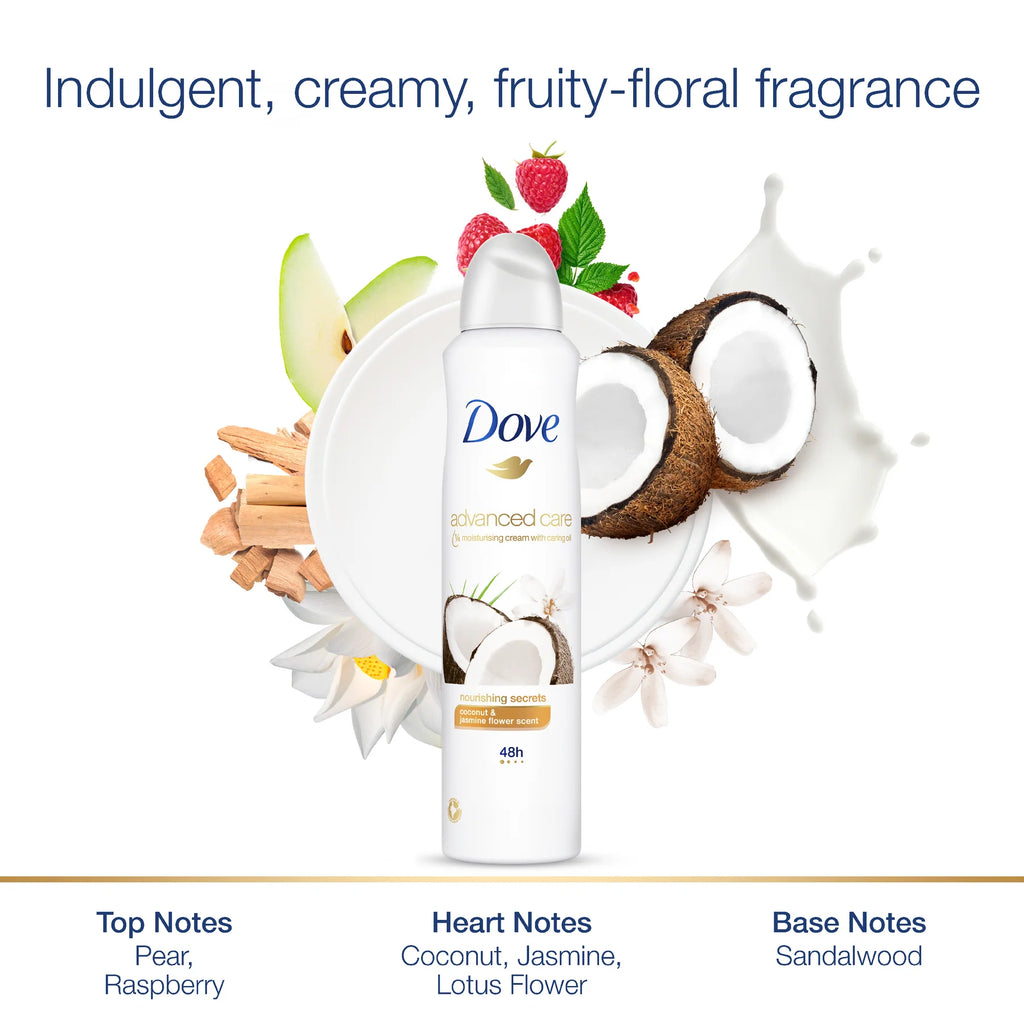 DOVE ADVANCED CARE COCONUT & JASMINE FLOWER SCENT