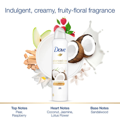 DOVE ADVANCED CARE COCONUT & JASMINE FLOWER SCENT