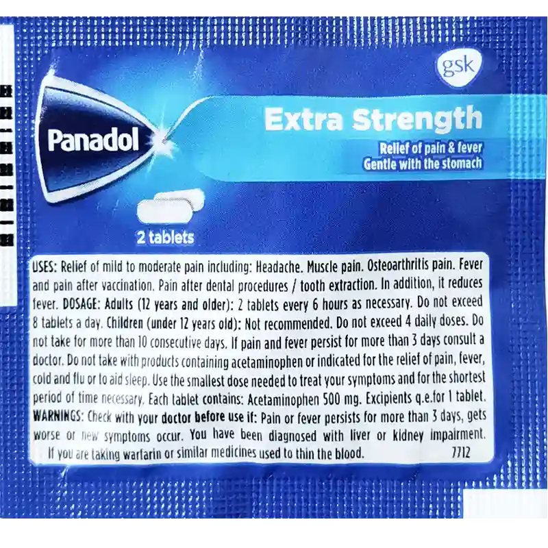 PANADOL EXTRA STRENGTH SINGLE PK OF 2