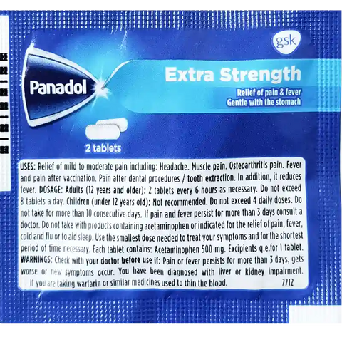 PANADOL EXTRA STRENGTH SINGLE PK OF 2