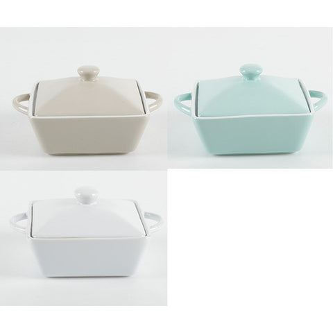 MARTHA STEWART SQ CASSEROLE DISH W/LID