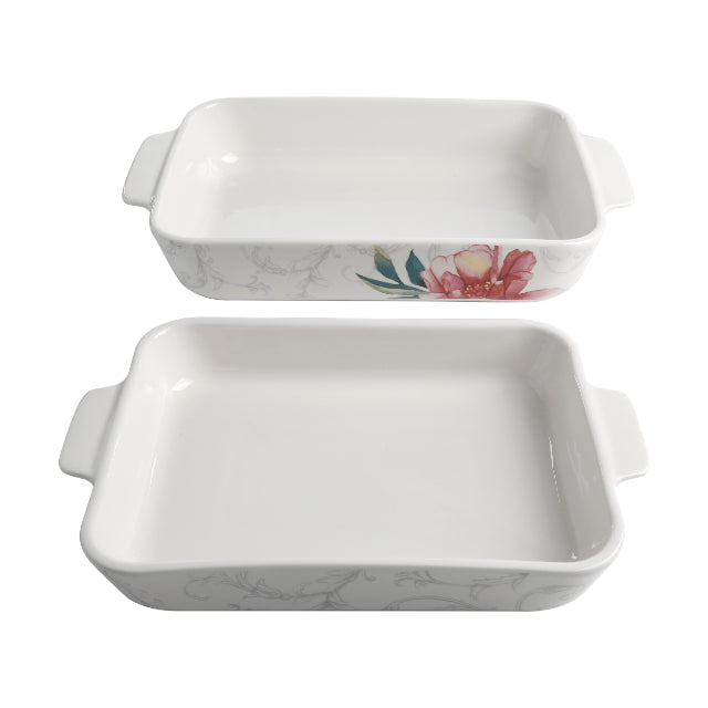 MARTHA STEWART PEONY 2PC BAKER SET