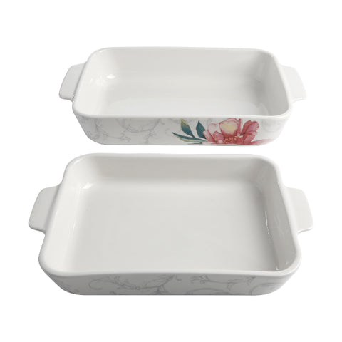 MARTHA STEWART PEONY 2PC BAKER SET