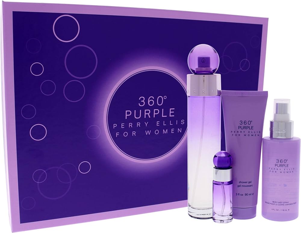 PERRY ELLIS 360 PURPLE SET FOR WOMEN (4PC SET)