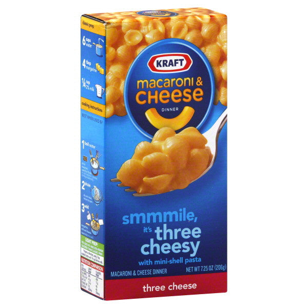 KRAFT MACARONI & CHEESE, THREE CHEESE