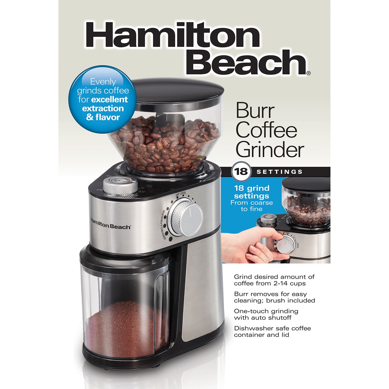 Hamilton Beach Burr Coffee Grinder 80385 : Target